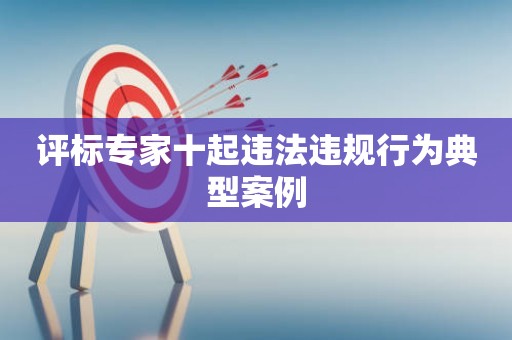 评标专家十起违法违规行为典型案例